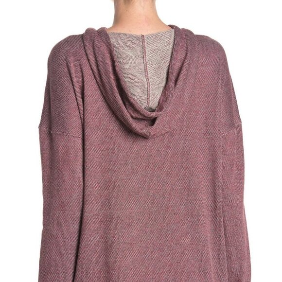 MAX Studio BNWT Hooded Tunic Sweater Burgundy - Picture 3 of 10